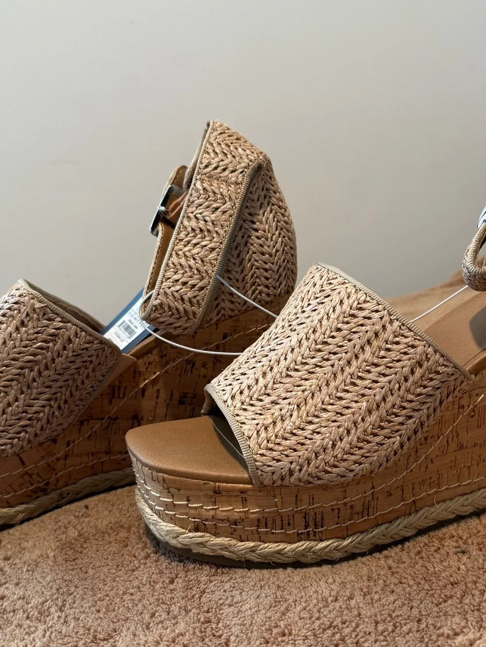 Target Beige Woven Espadrille Platform Sandals